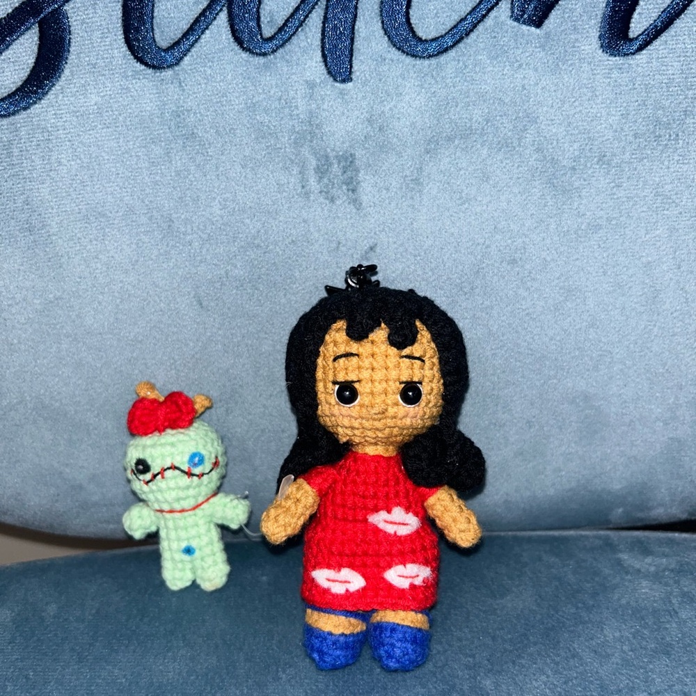 Handmade Crochet Doll Set - lilo and stitch